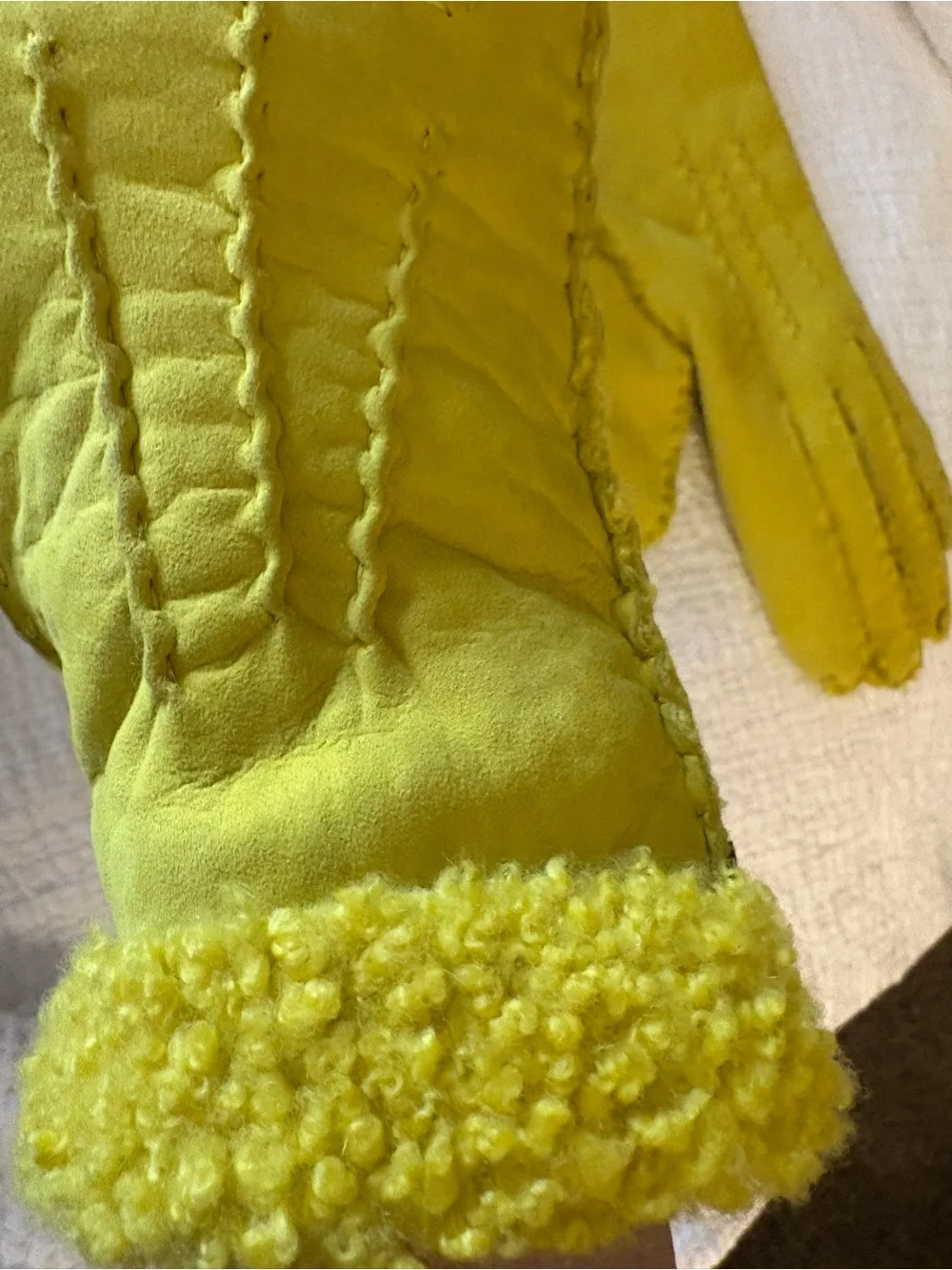 Chartreuse Women's Shearling Gloves